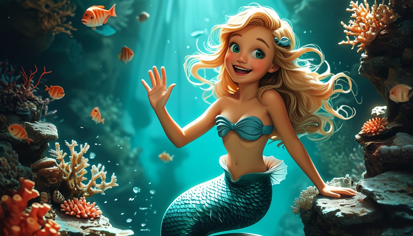 "Mermaid illustration for product example"