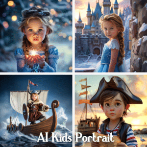 Kids AI portrait — fantasy characters preview