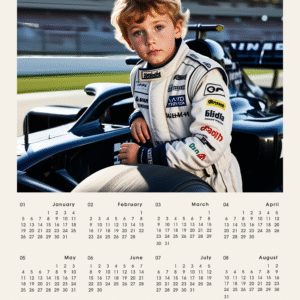 Racing Driver – Personalized Kids Calendar 2026 From Photo