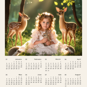 Personalized forest fairy kids calendar 2026
