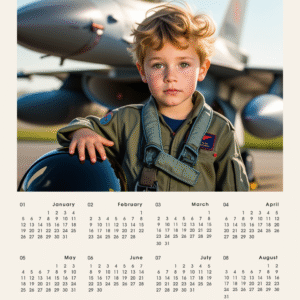 Pilot Theme – Personalized Kids Calendar 2026 From Photo